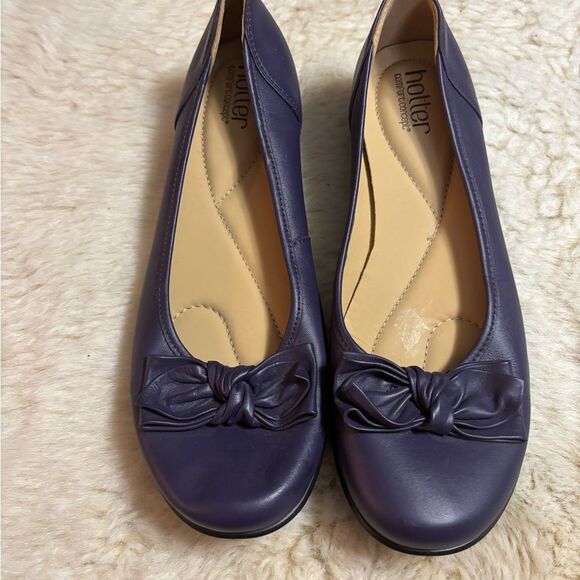 Hotter Purple Flats with Bow Detail - Picture 2 of 7
